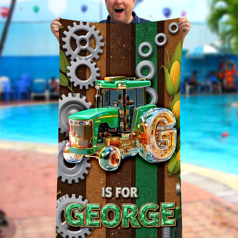 Farm Life Tractor Beach Towel - Personalized Gifts For Tractor Lovers 01tgqn050825-Homacus