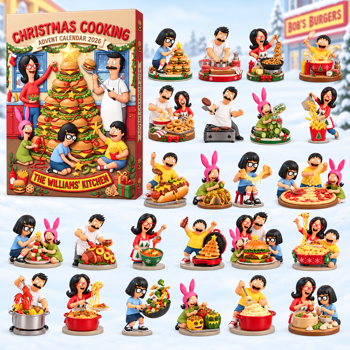 Cute Christmas Cooking Advent Calendar Blind Box - Personalized Christmas Gift 01paqn291026-Homacus