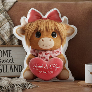 Highland Cow Valentine Custom Shaped Pillow - Personalized Gifts For Couple 03hyta161225-Homacus