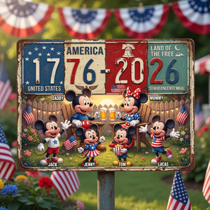 America 250th Anniversary Print Metal Sign - Personalized Gifts For Family 02natn110626-Homacus