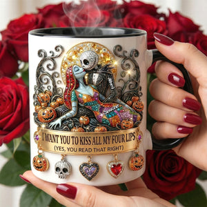 Kissing Skeleton Couple Coffee Mug - Personalized Gifts For Couple 01huqn301225-Homacus