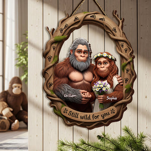 Bigfoot Couple Wood Sign - Personalized Xmas Gifts For Couple 03OHLU310525-Homacus