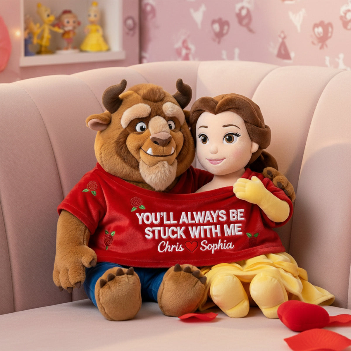 Fairy Tale Couple In Cute Shirt Shaped Pillow, Personalized Gifts For Couple 03QHLU111225-Homacus