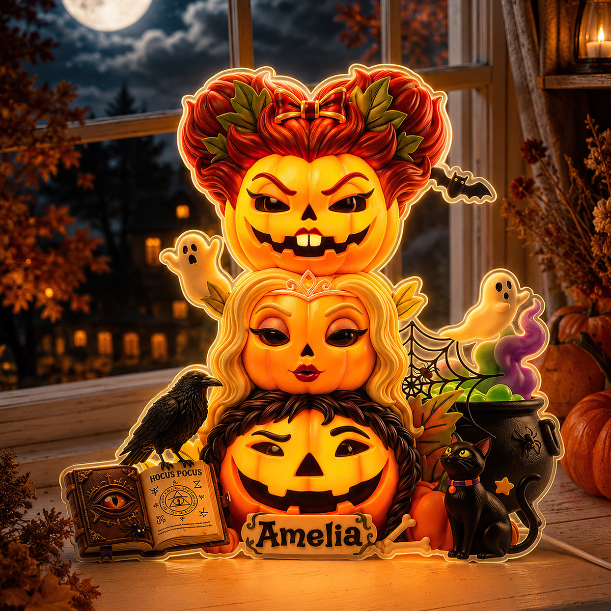Pumpkin Friends Acrylic Light Box Personalized Halloween Gifts 08HUDT300726-Homacus