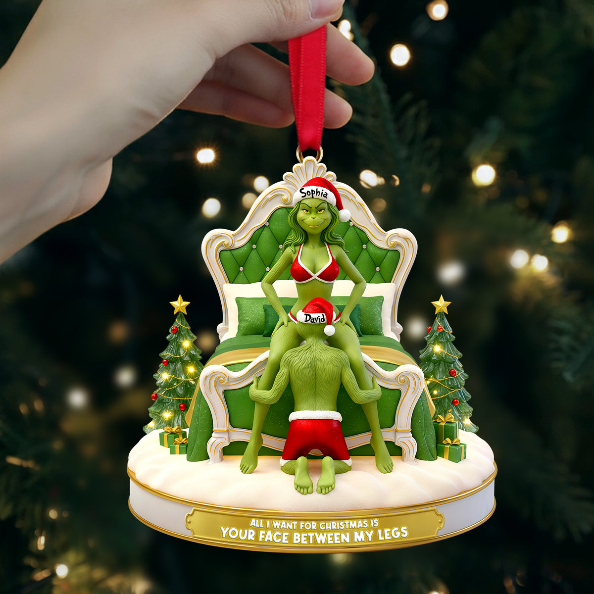 Cheeky Couple Christmas Ornament Personalized Gifts For Couple 04OHLU141125-Homacus