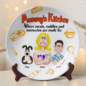 Personalized Gifts For Mom Ceramic Round Plate 05xqtn140325pa Mommy's Kitchen - Where Meals, Cuddles And Memories Are Made For-Homacus