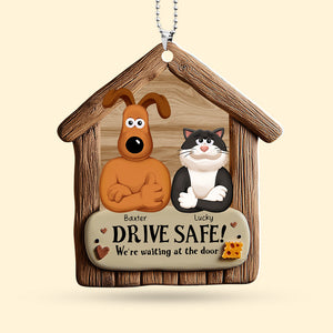 Personalized Gifts For Pet Lovers Car Ornament, We're Waiting At The Door 07tgqn190225pa-Homacus