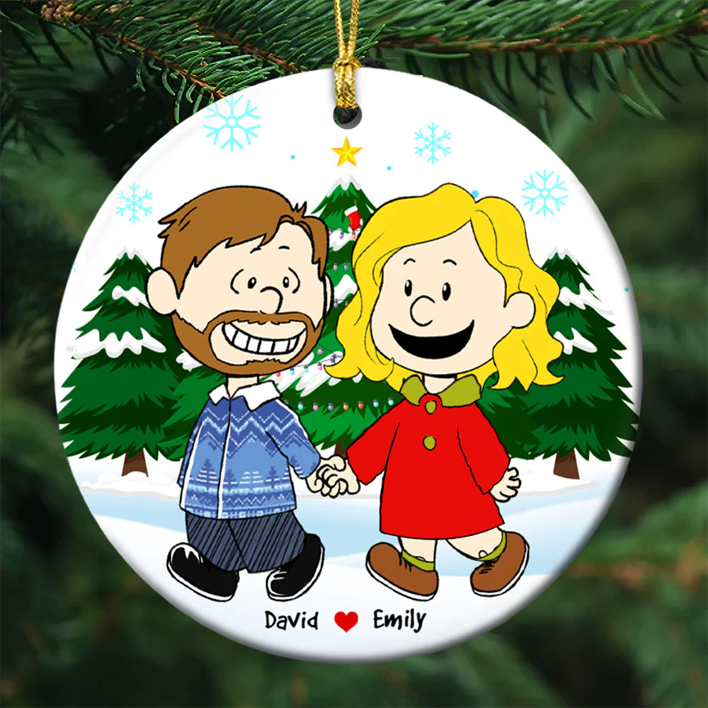 Santa Claus Couple - Personalized Christmas Gifts - Couple Ceramic Ornament-Homacus
