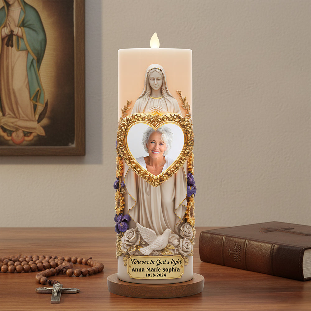 Memorial Remembrance LED Candle - Custom Photo Gifts For Heaven 02paqn080925-Homacus