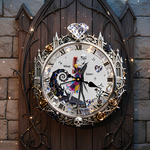 Spooky Couple Wall Clock - Personalized Gifts For Couple 1 Layer Acrylic Hanging Wall Clock 03PADT261225-Homacus