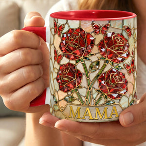 Roses Mom And Kids Coffee Accent Mug - Personalized Gifts For Mother's Day Coffee Mug 03HYQN050226-Homacus