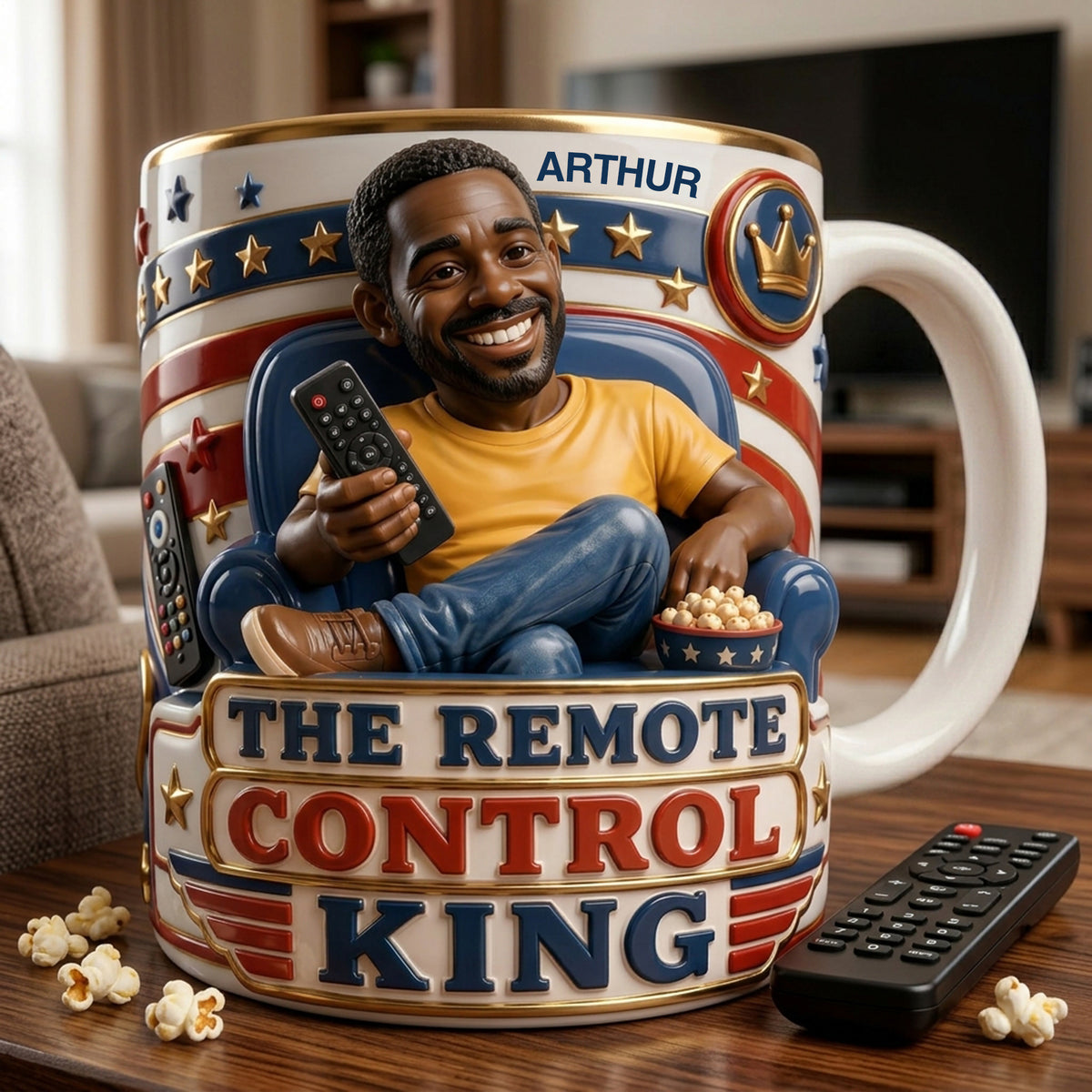 Custom Photo Remote King Dad Coffee Mug - Personalized Gifts For Dad 04palu220526-Homacus