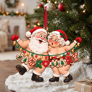 Name Art Fun Santa Couple Ornament - Personalized Christmas Gifts For Couples 02qhtn151026-Homacus