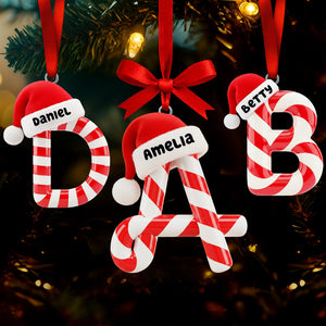Candy Cane Alphabet Acrylic Ornament - Personalized Christmas Gifts 02hyqn301025-Homacus