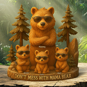Bear Mom Plaque - Personalized Gifts For Mama Bear-Homacus