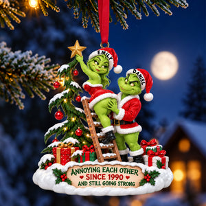 Furry Naughty Santa Couple Ornament - Personalized Christmas Gifts For Couples 10ohlu161026-Homacus