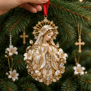 Virgin Mary Praise Christmas Ornament, Personalized Gifts For Christians 01qhlu230926