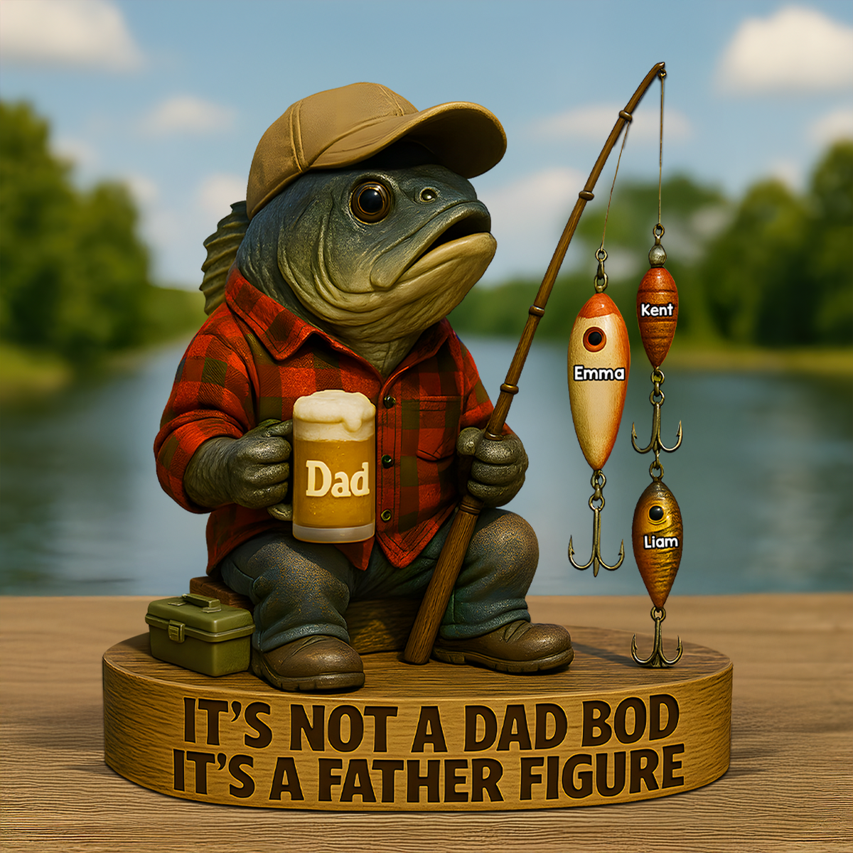 Fishing Dad Acrylic Plaque - Personalized Gift For Dad 03XQPU020525-Homacus