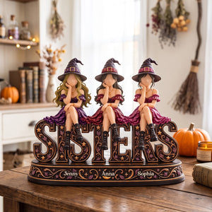 Witchy Sisters Forever Acrylic Plaque - Personalized Christmas Gift For Sisters 03NATN221026-Homacus