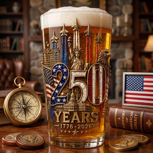 America 250th Anniversary Beer Glass - Personalized Gifts For Patriotic 05palu270526-Homacus