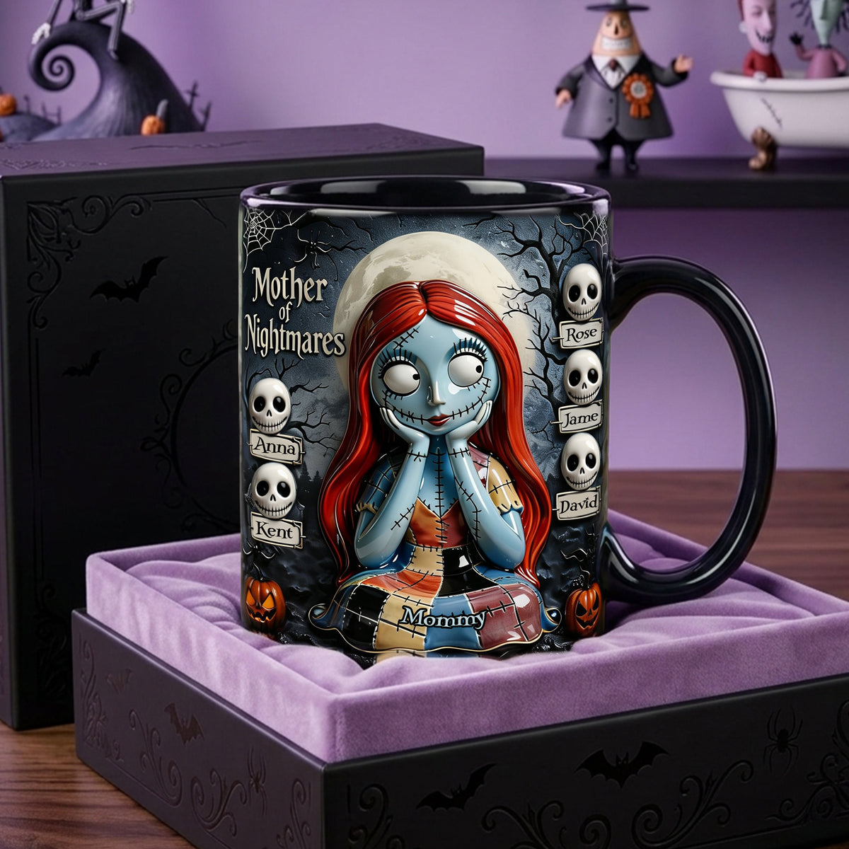 Spooky Mom And Kids Magic Ceramic Coffee Mug - Personalized Gifts For Mother's Day Magic Mug 01TOLU270326-Homacus