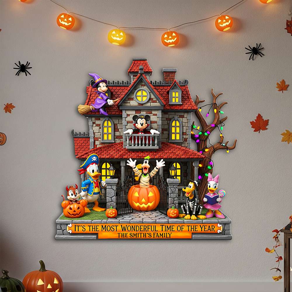Happy Halloween Haunted Place Wood Sign - Personalized Gifts For Family 04OHLU070825-Homacus