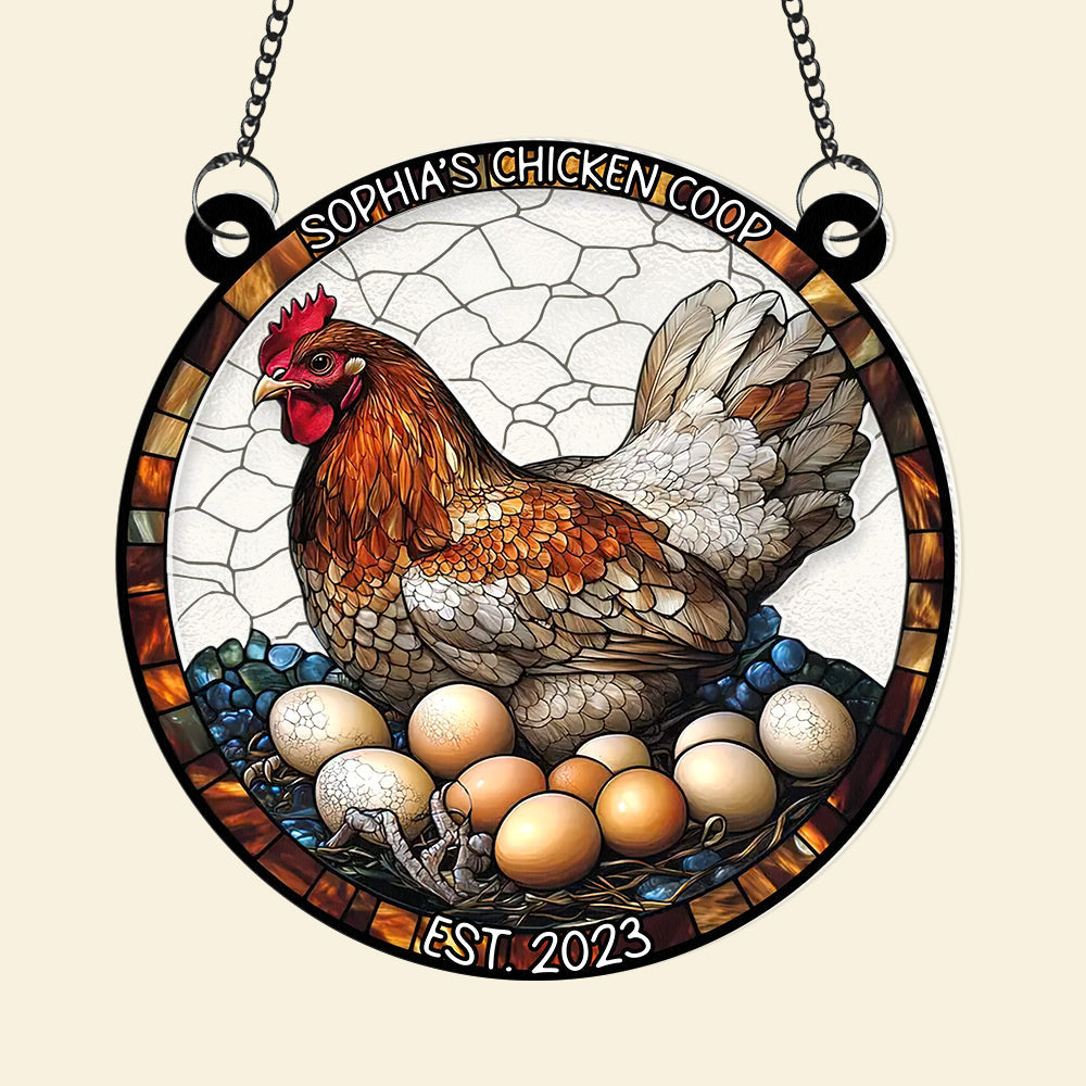 Personalized Gifts For Chicken Lover Window Hanging Suncatcher Ornament 01XQQN180225-Homacus