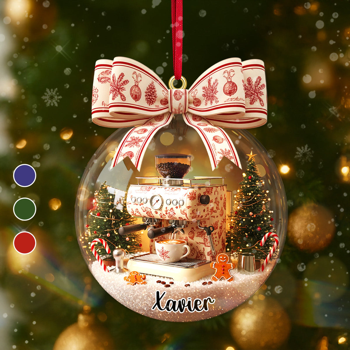 Christmas Coffee Lover Ornament - Personalized Gift For Coffee Lover Ornament 01PAMG021025-Homacus