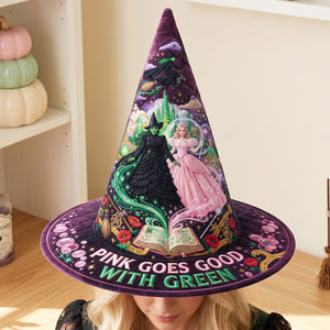 Enchanted Pink And Green Quilted Witch Hat - Personalized Gifts For Halloween 04tytn120826-Homacus