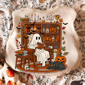 Ghost In Library Reading Shirt - Halloween Gift For Book Lovers 104laxx180725-Homacus