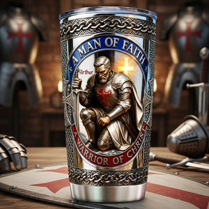 Kneeling Templar Knight Tumbler, Personalized Gifts For Christians 01qhta200126-Homacus