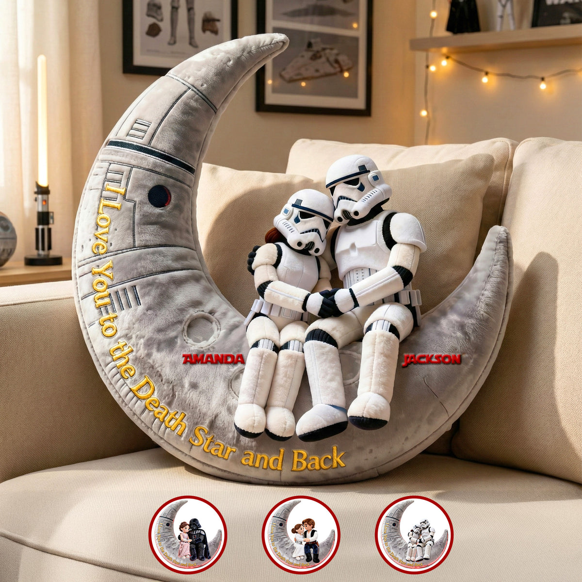 Starlit Moon Couple Pillow - Personalized Gift For Couples 03OHMG121225-Homacus