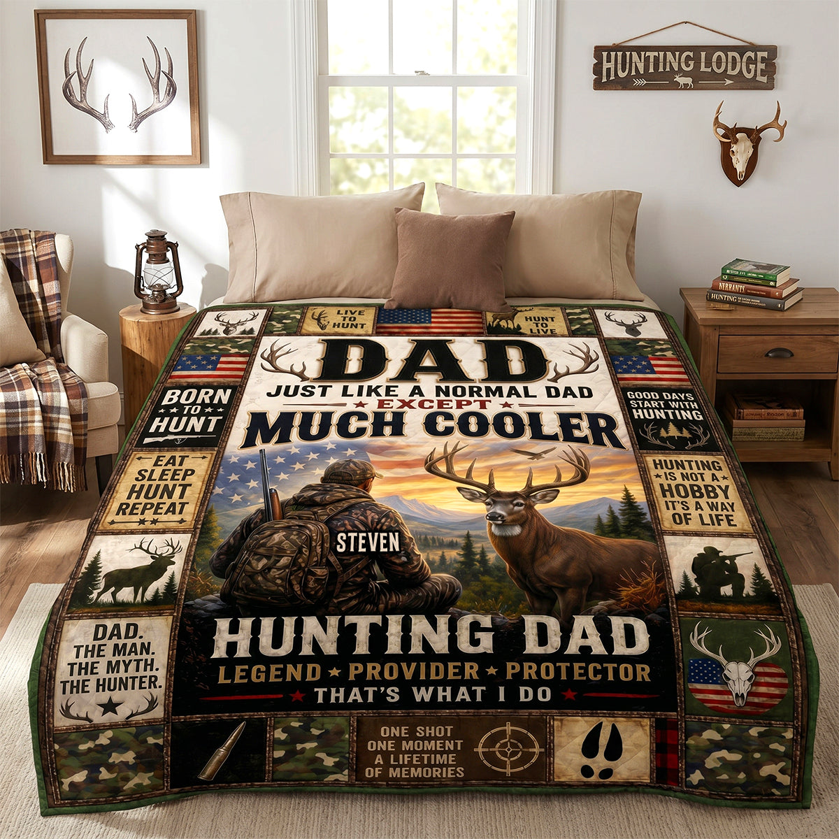 Born To Hunt Blanket - Personalized Gifts For Dad 03TYDH290426-Homacus