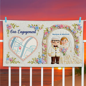 Romantic Engagement Beach Towel - Personalized Wedding Gifts For Couple 05OHLU140725-Homacus