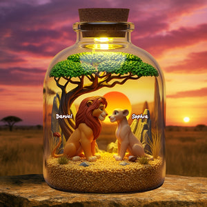 Roaring Couple Under The Sunset Jar Acrylic Plaque - Personalized Gifts For Couple 02TOLU080725-Homacus