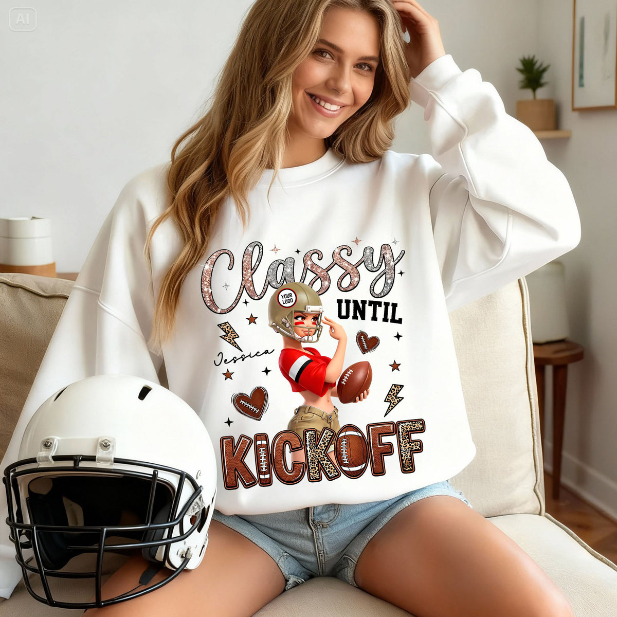Classy Until Kickoff Shirt - Personalized Gift For Sport Lovers 03HULU130126-Homacus