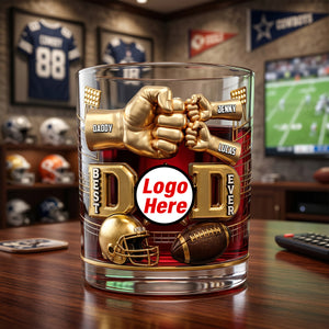 American Sport Dad Round Glass - Personalized Gifts For Dad 03natn190526