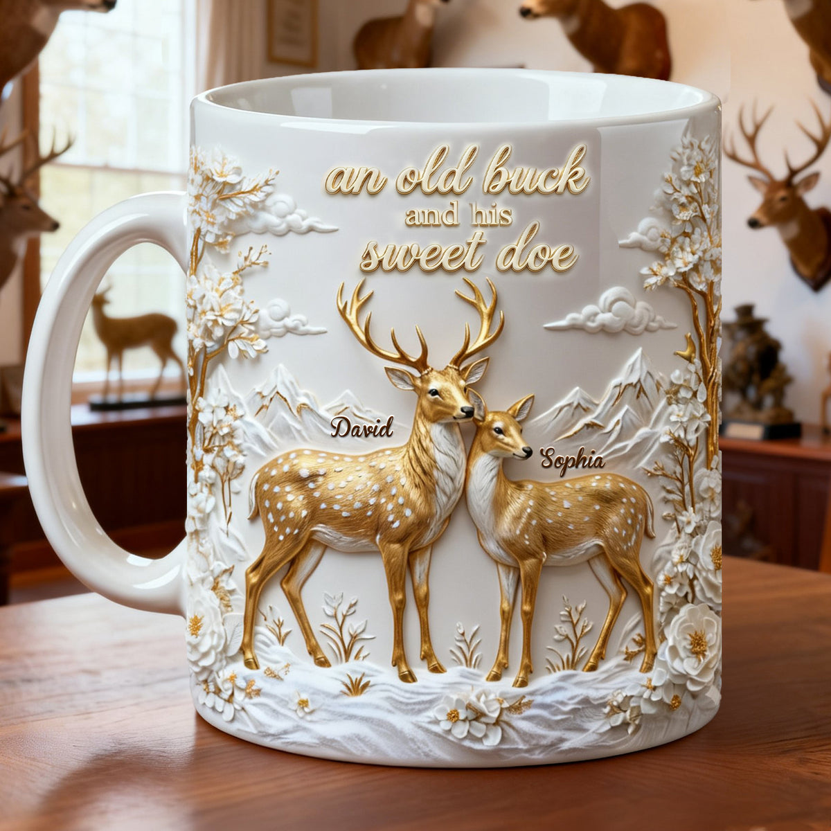 Precious Deer & Doe Couple Coffee Mug, Personalized Gifts For Couple 05qhlu210126-Homacus