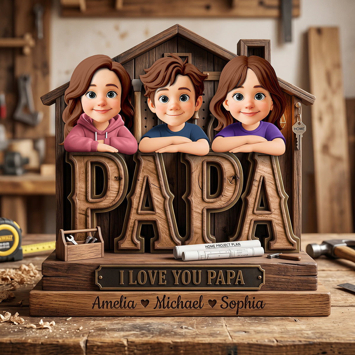 Papa Home Tools Acrylic Plaque - Personalized Gifts For Dads 01pata060526-Homacus