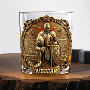 Kneeling Knight Sports Drinking Glass - Personalized Gifts For Christian 06HULU031025-Homacus