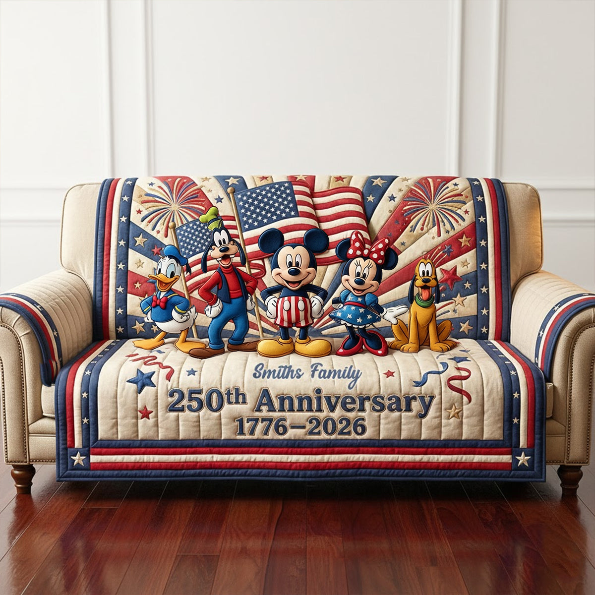 250th Anniversary Quilted Sofa Cover Personalized Gifts For Fans 02patn040226-Homacus