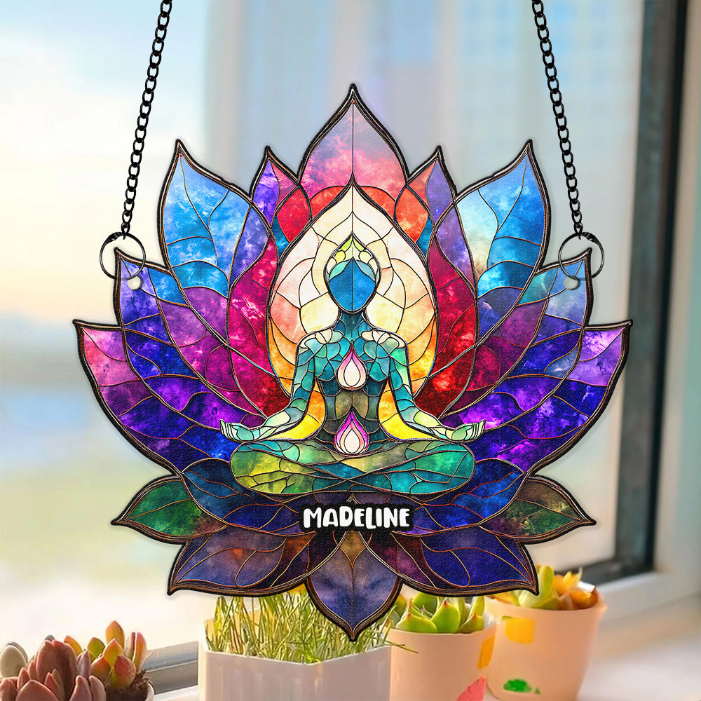 Yoga Girl Suncatcher Ornament - Personalized Gifts For Yoga Lovers 05humg170725-Homacus
