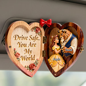 Fairy Tale Couple Car Visor Clip - Personalized Gifts For Couple 02namg241225-Homacus