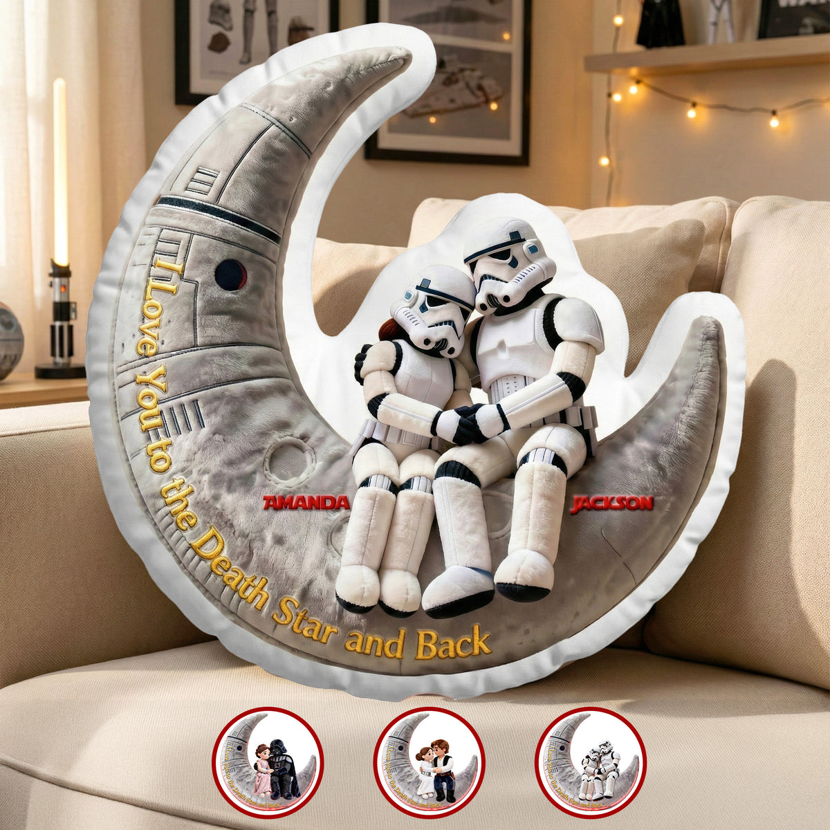 Starlit Moon Couple Pillow - Personalized Gift For Couples 03OHMG121225-Homacus