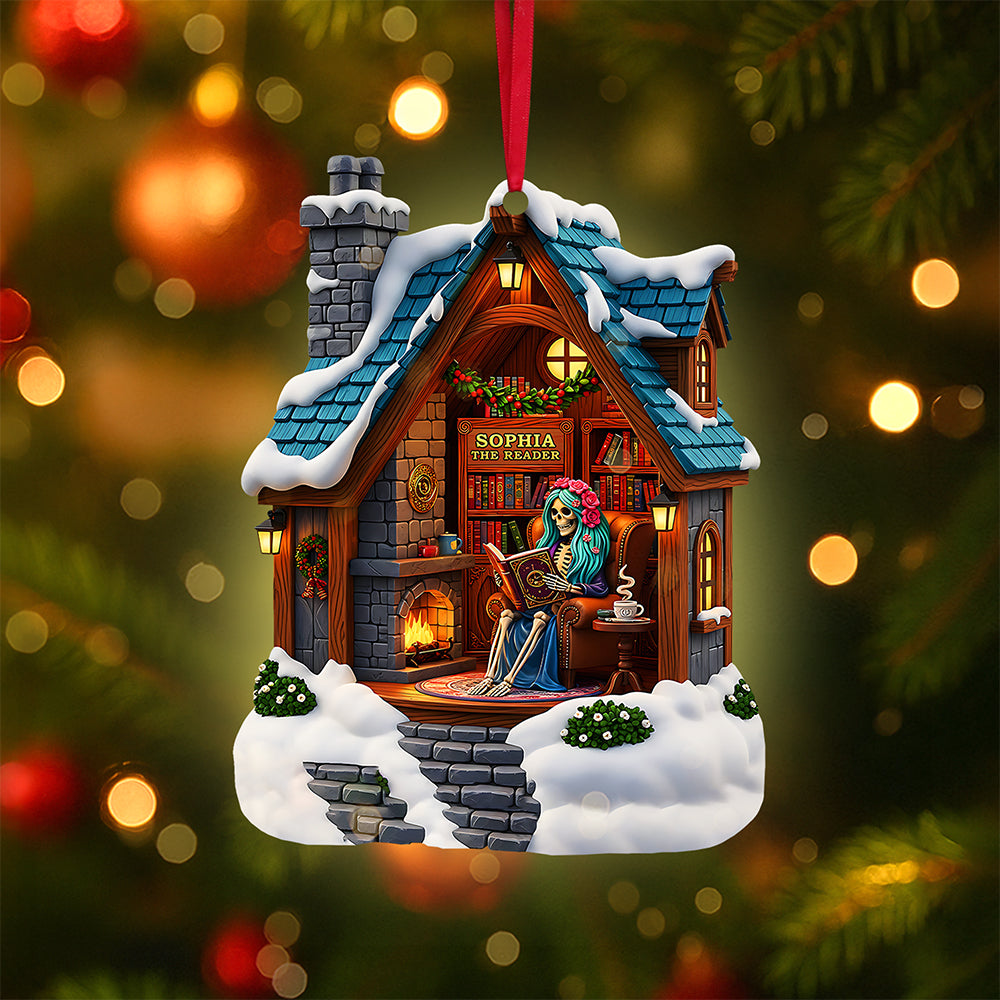 Book Lover Skull Ornament - Personalized Gifts For Book Lovers 03tota110825-Homacus