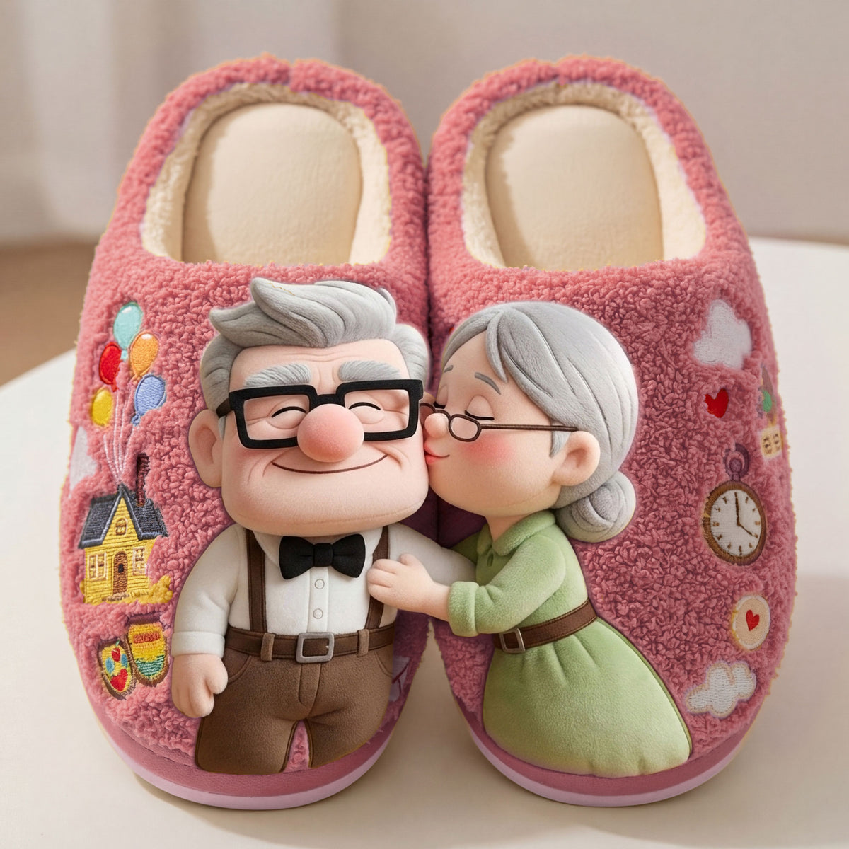 Adventure Of Love Couple Slippers - Personalized Gift For Couples 04PATI261225-Homacus