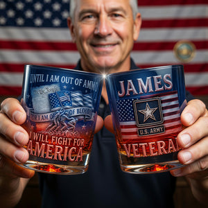 Fight For America Round Glass - Personalized Gifts For Veteran Glass 02PAQN110626-Homacus