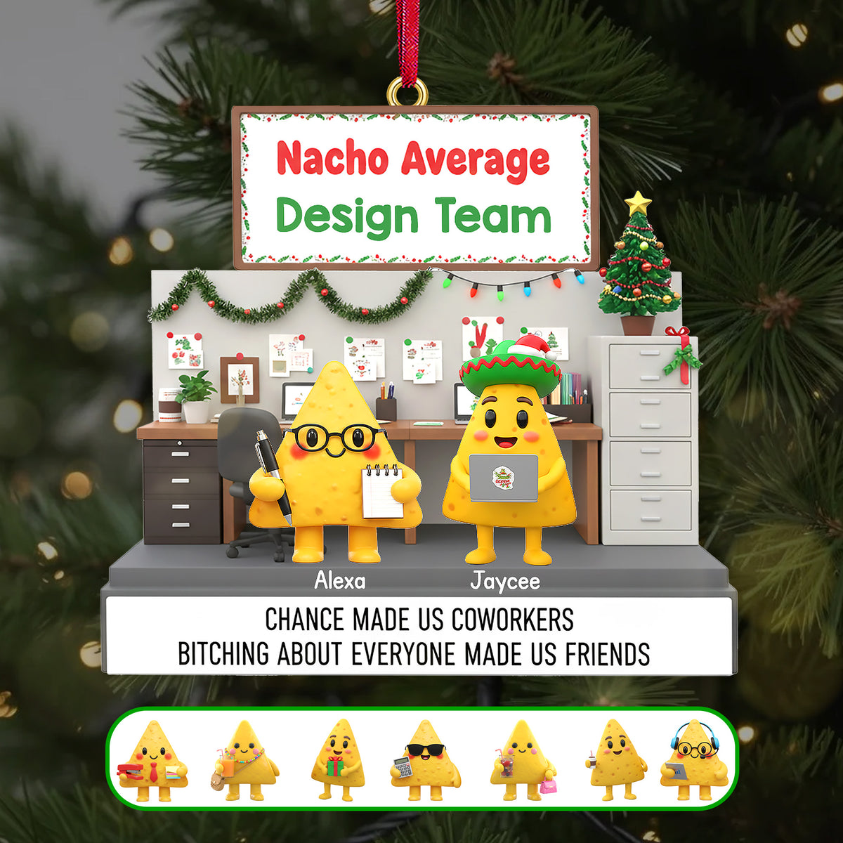 Nachos Coworkers Ornament - Personalized Gift For Coworkers Ornament 03NAMG241125-Homacus