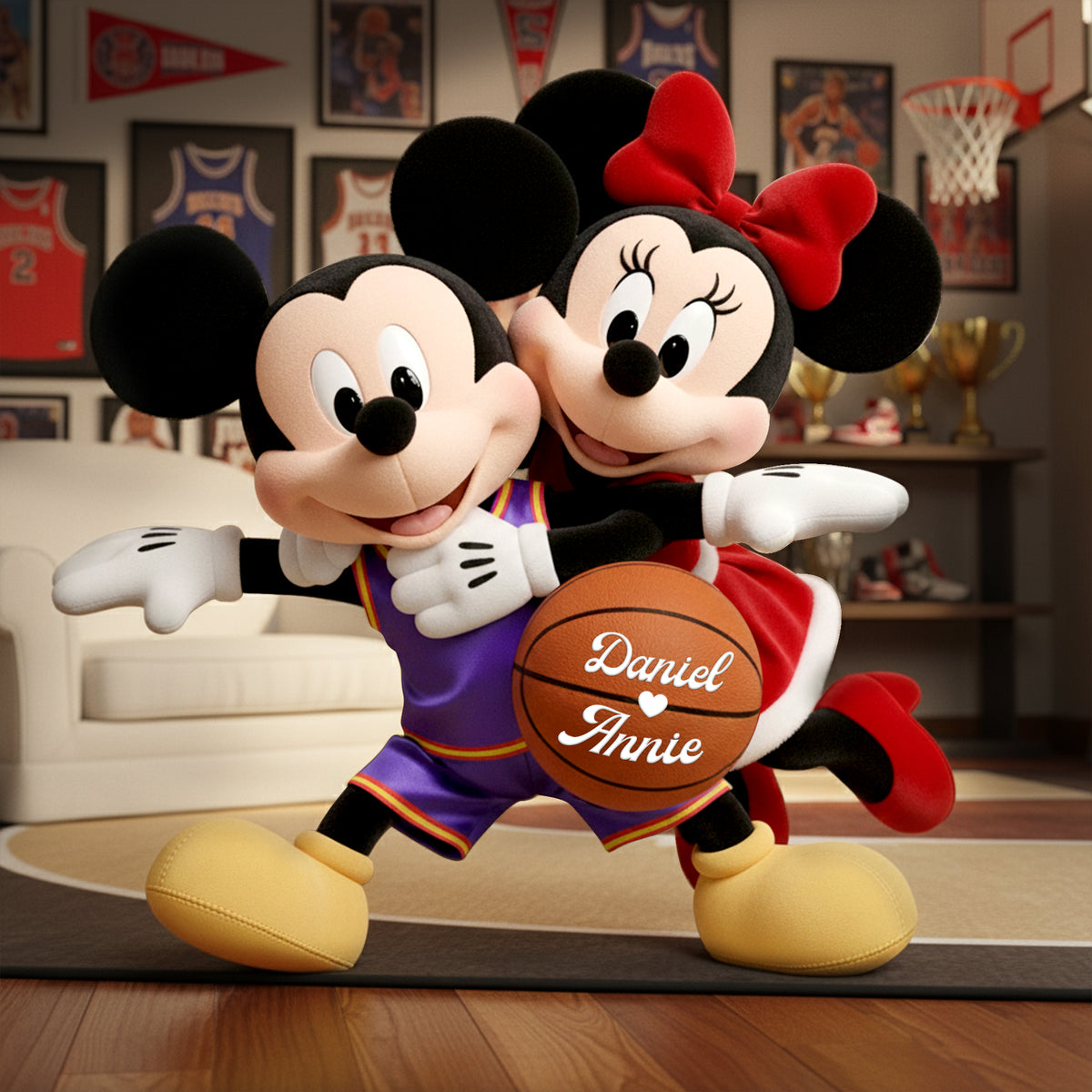 Athletic Love Duo Shaped Pillow - Personalized Gifts For Couples 02PALU171125-Homacus