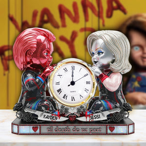 Spooky Couple Desk Clock Plaque - Personalized Gift For Couple 02OHLU040625-Homacus